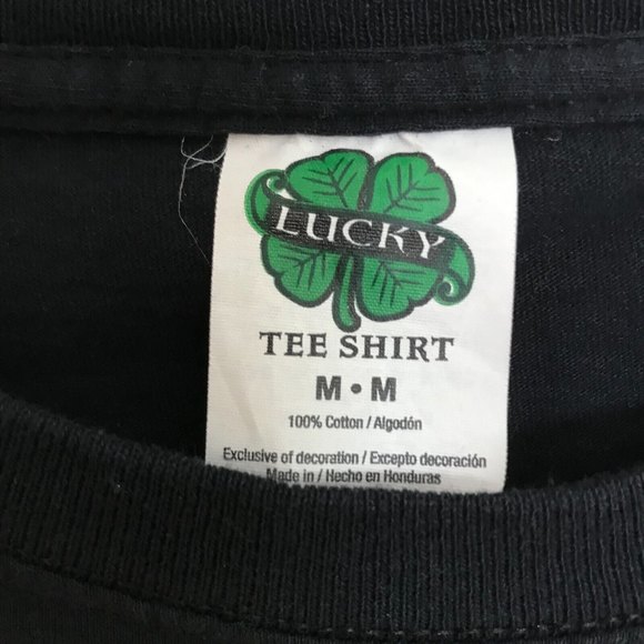 Lucky Irish Pug Women's T Shirt Size Medium Black Saint Patrick's Day Dog - Picture 3 of 10